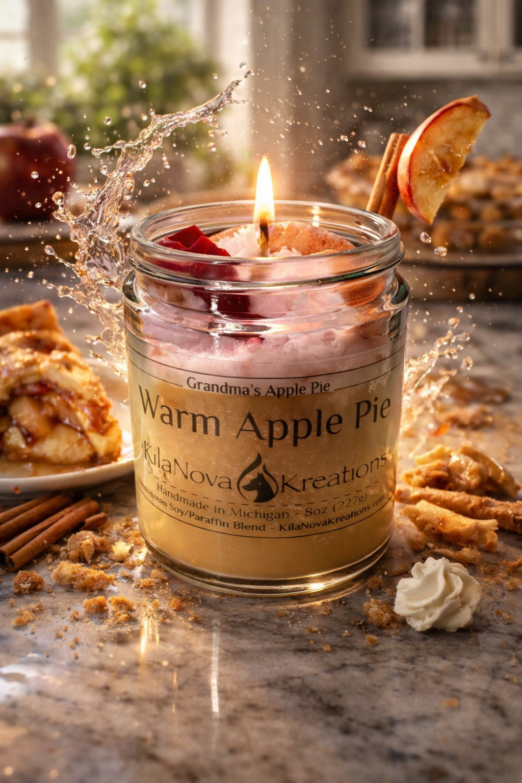 Warm Apple Pie - Dessert Candle